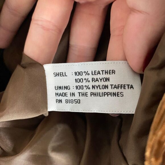 Early 2000's Brown Tan Orange Paisley Patchwork Suede Leather Blazer Jacket L - Picture 7 of 8